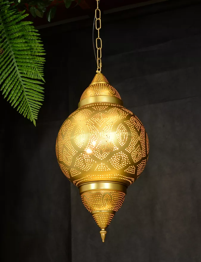 JY35012-阿拉伯镂空吧台过道装饰金色吊灯