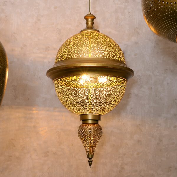 JY2138-Moroccan Style Hollow Carving Hallway Pendant Lamp Restaurant Corridor Gold Lighting From China