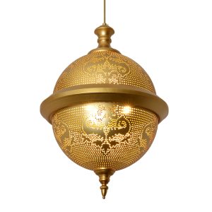 JY2135-Moroccan style hollow art golden chandelier Thai retro restaurant homestay aisle decoration lamps