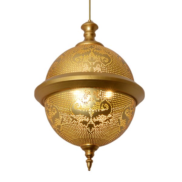 JY2135-Moroccan style hollow art golden chandelier Thai retro restaurant homestay aisle decoration lamps