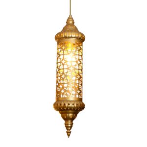 JY2124-Arabian style Hot-sale Arabic style handmade metal gold antique brass color pendant light
