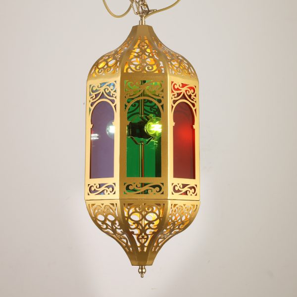 JY2130-Zhongshan Factory Lighting Arab Moroccan Muslim Style Mosque Traditional Gold Restaurant Pendant Lamp