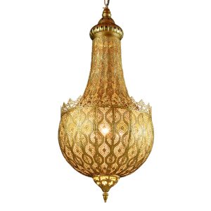 JY2139-Handmade Iron Material Thai Dubai Arabic Lighting Islamic Morocco Arabian Chandelier Pendant Light Moroccan Hanging Lamp