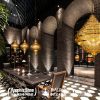 JY2122-Arabian style corridor Gold Lamp Staircase hollowed-out carved art Pendant Light