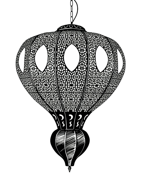 JY31001A-复古摩洛哥风情冲孔铁艺吊灯