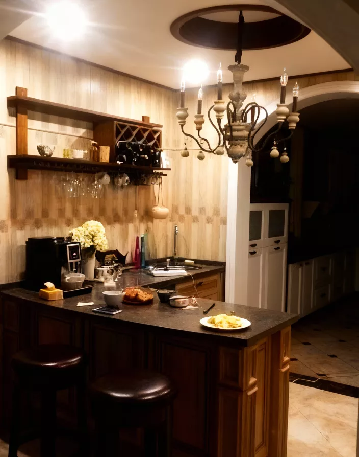 7accbcaeb3a740f8aee02904ae536813 JY20014-Vintage复古木艺做旧客厅餐厅楼梯吊灯