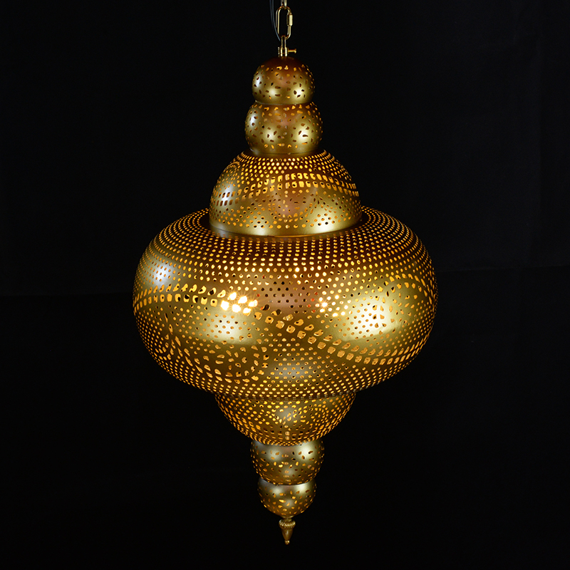 JY2153-Morocco Muslim Vintage Gold Pendant Lights Arabic Style Lighting Western Cafes Restaurants Lamp